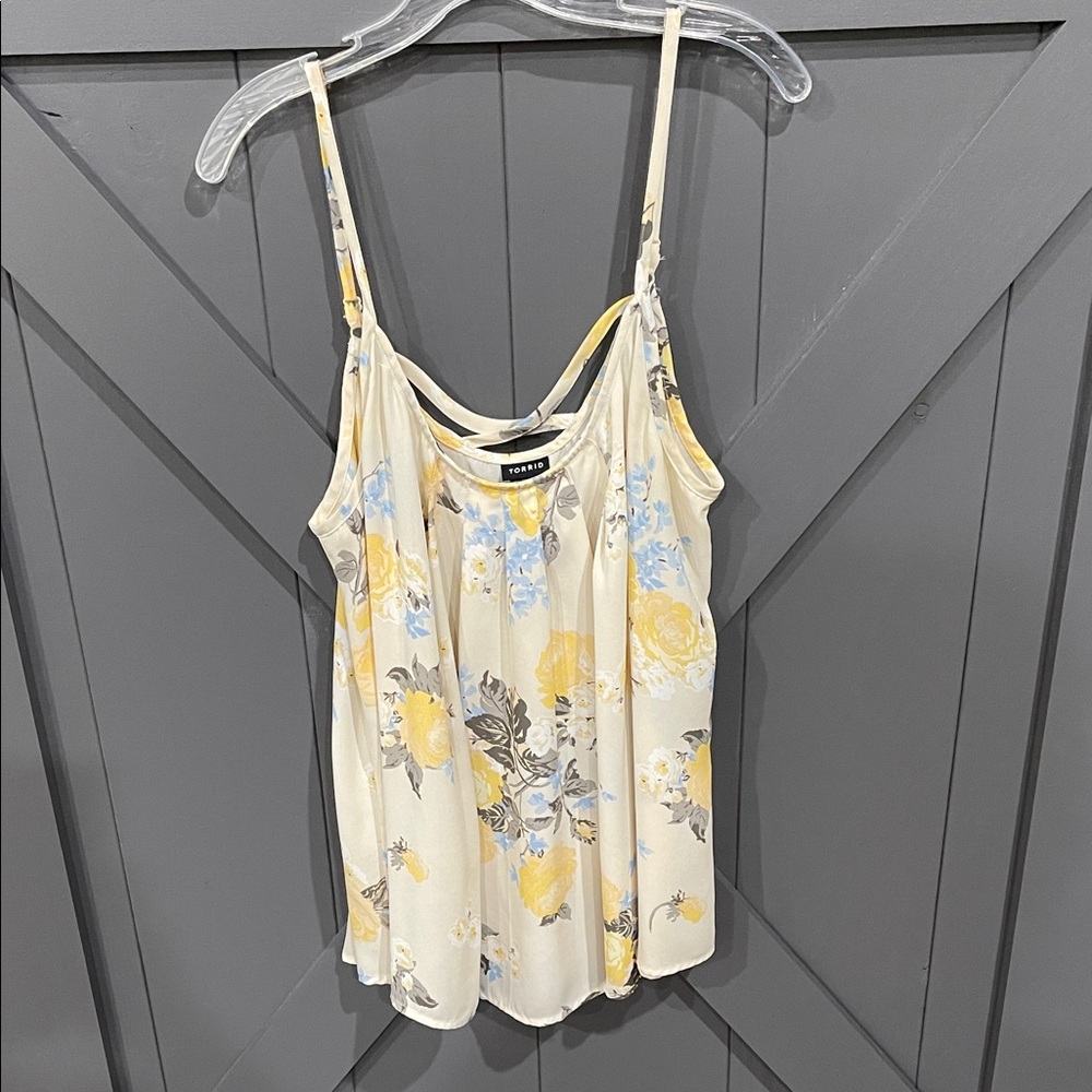 Torrid Cream, Yellow, Grey Floral Camisole 1X - Picture 3 of 7